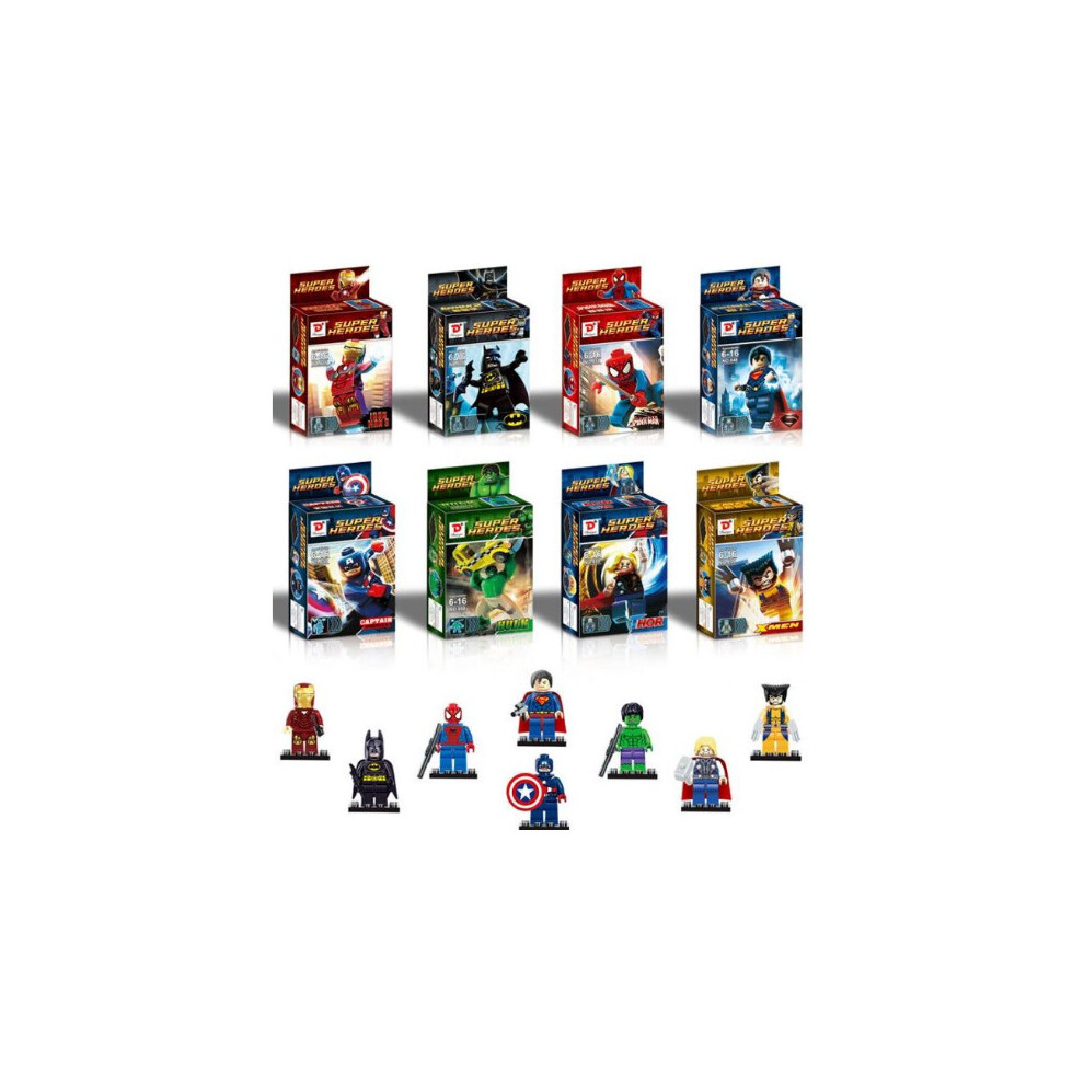 8Pcs Marvel Avengers Super Hero Comic Mini Figures Dc Minifigure Gift Fits Lego