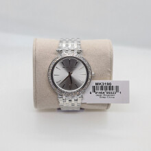 Michael Kors MK3190 Luxury Silver Pave Bezel Ladies Wrist Watch 39mm