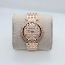 Michael Kors MK3399 Rose Gold Crystal Bezel Ladies Womens Watch 39mm