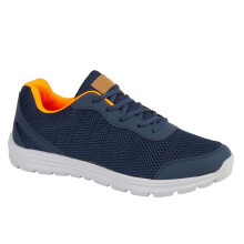 (UK 12) Dek Mens Hyde Park Super Lightweight Memory Foam Lace Trainers Navy/Orange