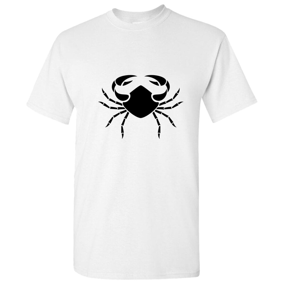 Gildan (, L) Cancer Crab Zodiac Horoscope Astrological Symbol Sign Men T Shirt Tee Top White