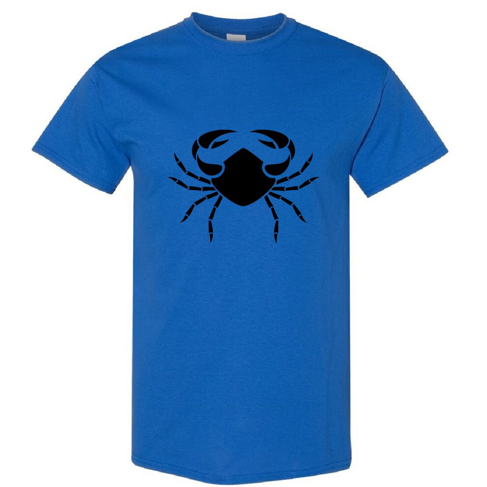 (Royal, S) Cancer Crab Zodiac Horoscope Astrological Symbol Sign Men T Shirt Tee Top