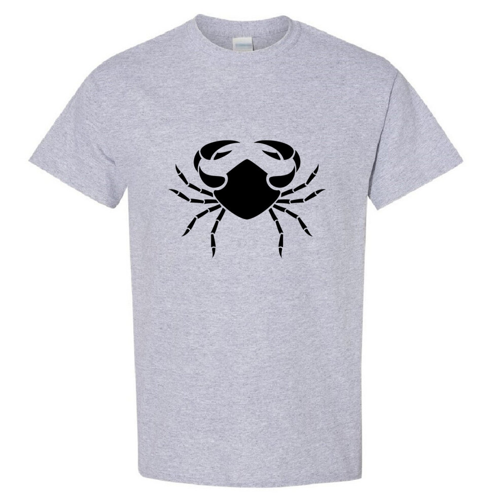 (Sport Grey, S) Cancer Crab Zodiac Horoscope Astrological Symbol Sign Men T Shirt Tee Top