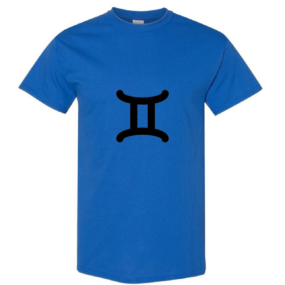 (Royal, XL) Gemini 2 Zodiac Horoscope Astrological Symbol Sign Men T Shirt Tee Top