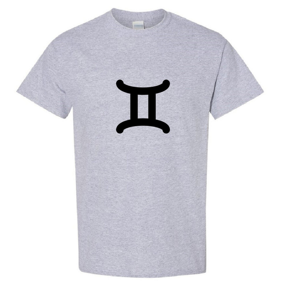 (Sport Grey, L) Gemini 2 Zodiac Horoscope Astrological Symbol Sign Men T Shirt Tee Top