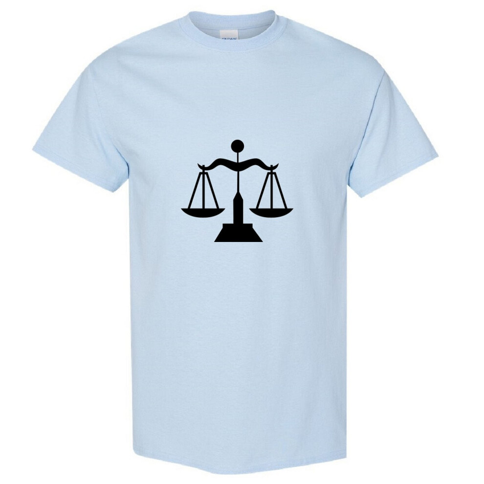 (Light Blue, S) Libra Zodiac Horoscope Astrological Symbol Sign Men T Shirt Tee Top