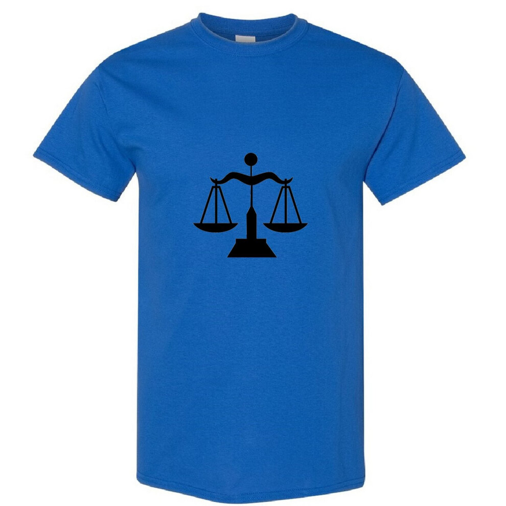 (Royal, S) Libra Zodiac Horoscope Astrological Symbol Sign Men T Shirt Tee Top