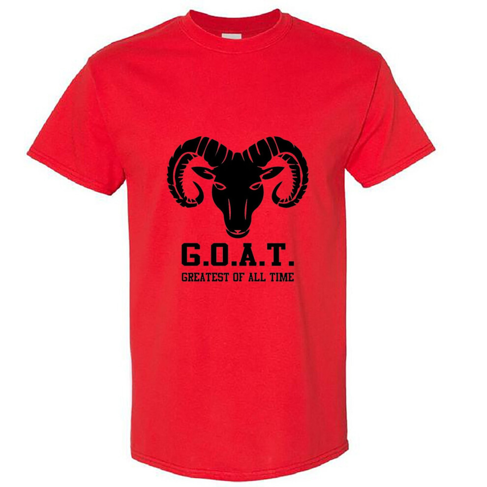 (Red, 3XL) GOAT Greatest Of All Time Bighorn Sheep Head Men T Shirt Tee Top