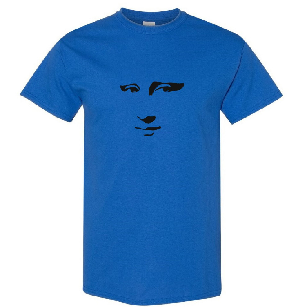 Gildan (Royal, M) Mona Lisa Smile Face Painting Leonardo Da Vinci Men T Shirt Tee Top
