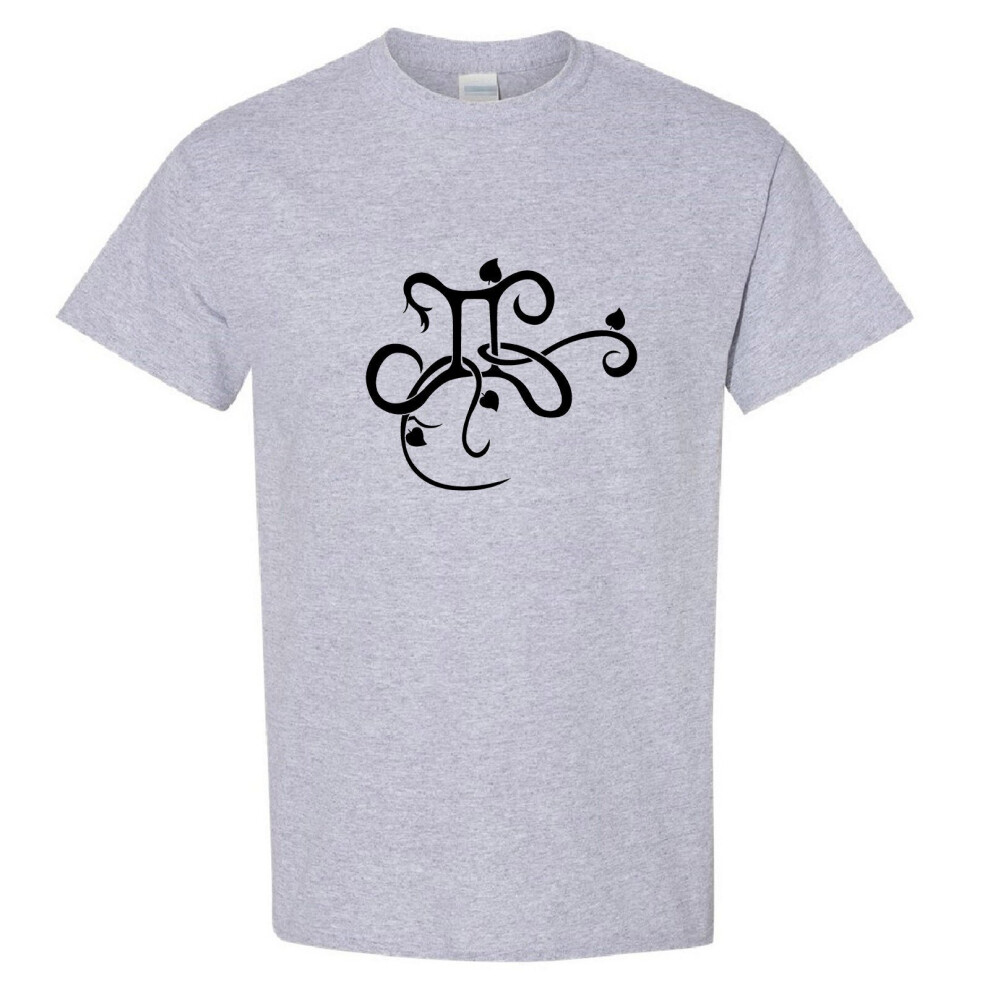 (Sport Grey, S) Gemini Caligraphy Zodiac Horoscope Astrological Symbol Sign Men T Shirt Tee Top