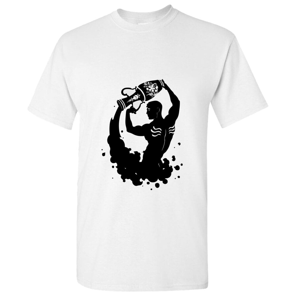 (White, M) Aquarius Zodiac Horoscope Astrological Water Bearer Men T Shirt Tee Top