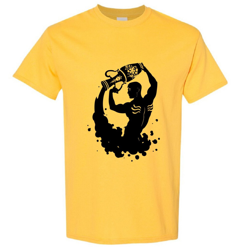 Gildan (, L) Aquarius Zodiac Horoscope Astrological Water Bearer Men T Shirt Tee Top Yellow