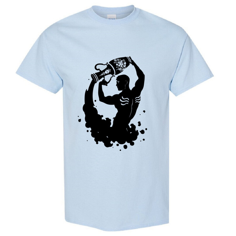 (Light Blue, M) Aquarius Zodiac Horoscope Astrological Water Bearer Men T Shirt Tee Top