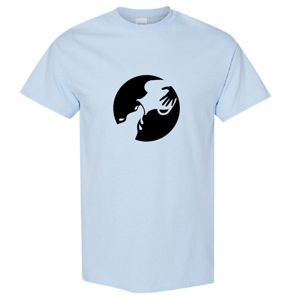 (Light Blue, M) Aquarius Zodiac Horoscope Astrological Sign Symbol Men T Shirt Tee Top