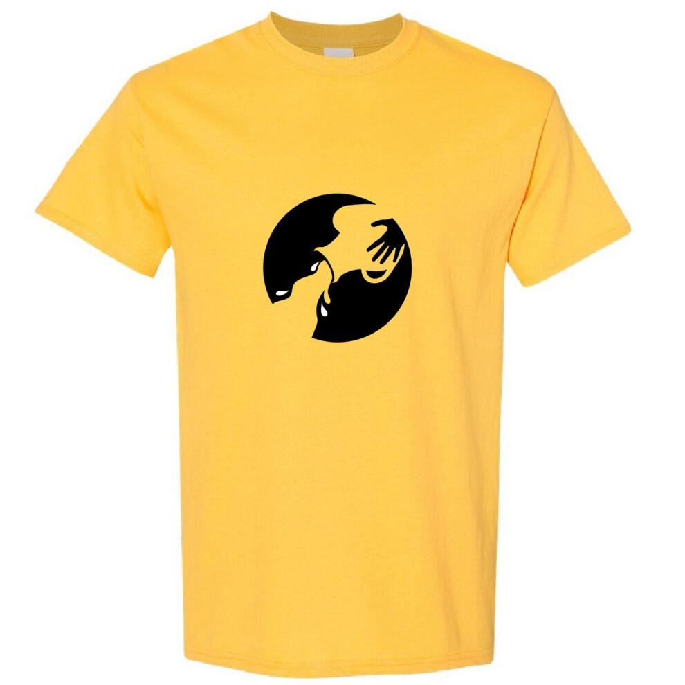 (Yellow, L) Aquarius Zodiac Horoscope Astrological Sign Symbol Men T Shirt Tee Top