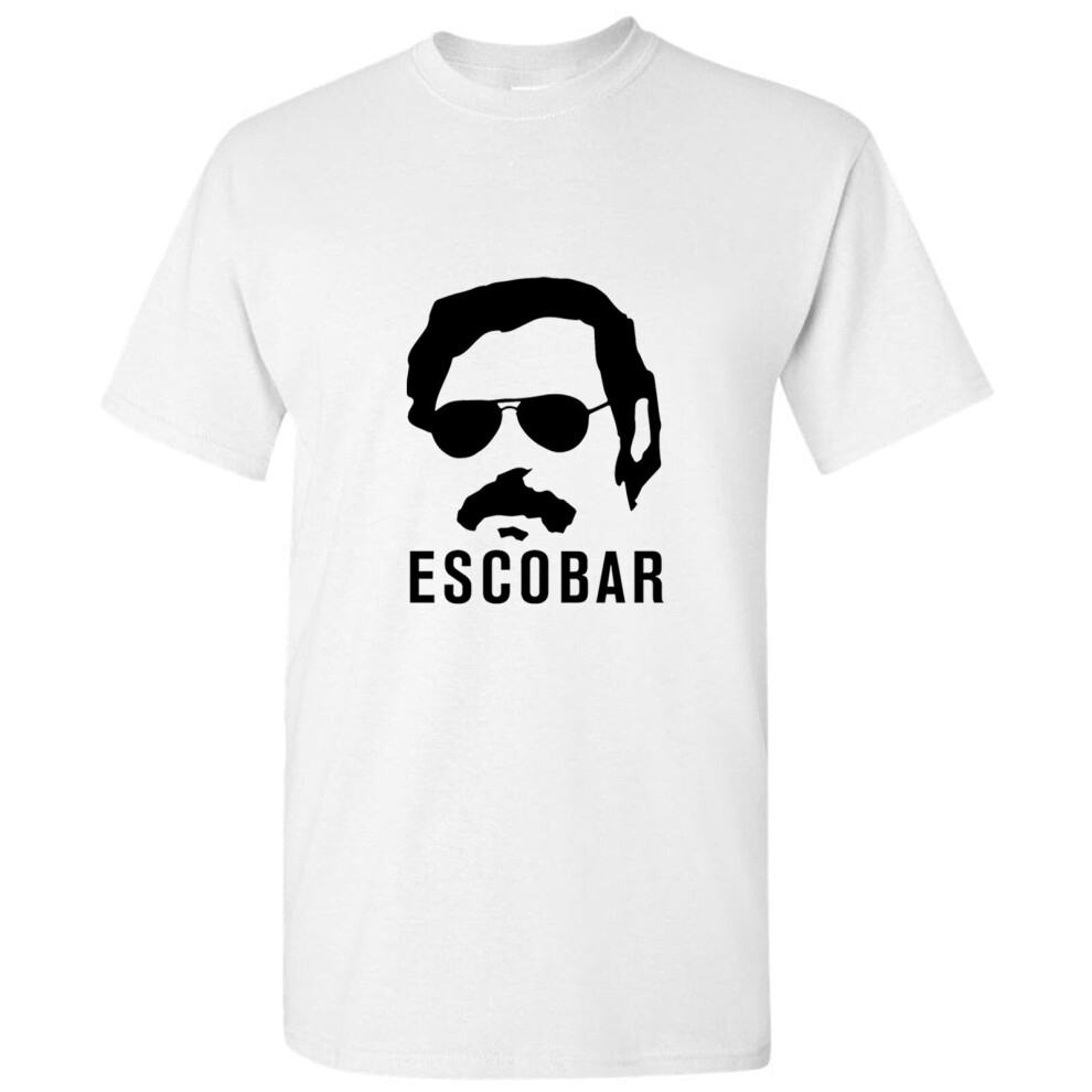 (White, M) Pablo Escobar Narcos Cocaine Drug Colombia Retro Art Men T Shirt Tee Top