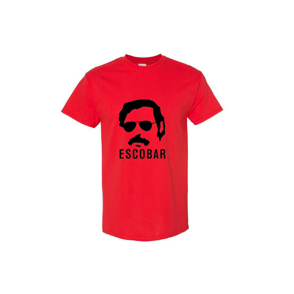 (Red, 2XL) Pablo Escobar Narcos Cocaine Drug Colombia Retro Art Men T Shirt Tee Top