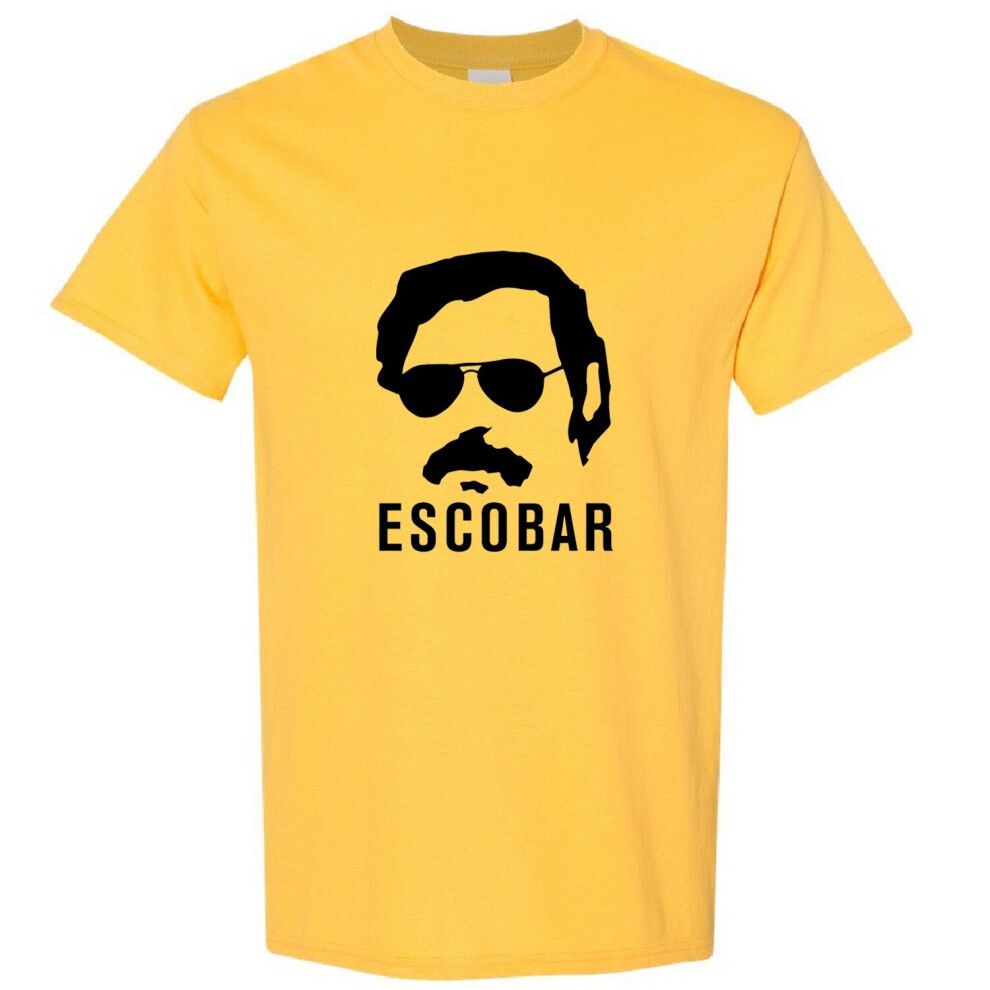 (Yellow, XL) Pablo Escobar Narcos Cocaine Drug Colombia Retro Art Men T Shirt Tee Top