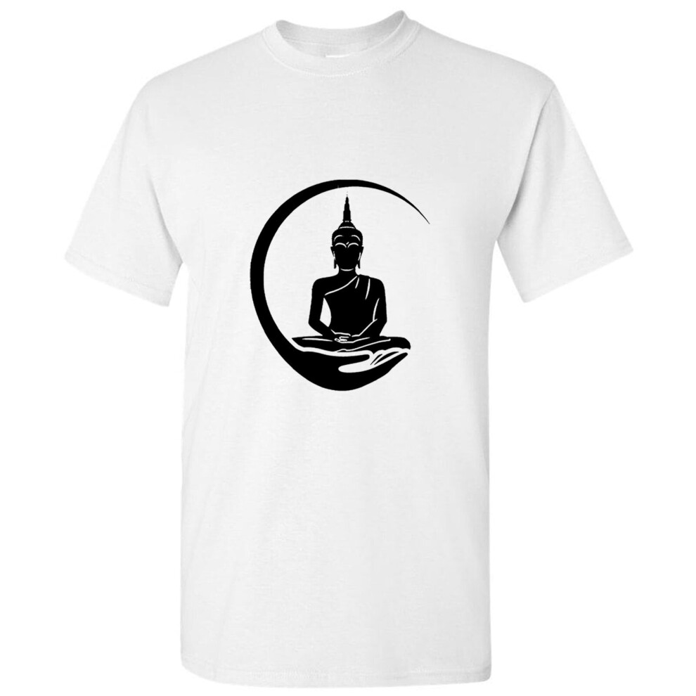 (White, S) Gautama Zen Buddha Buddhism Buddhist Religion Art Men T Shirt Tee Top