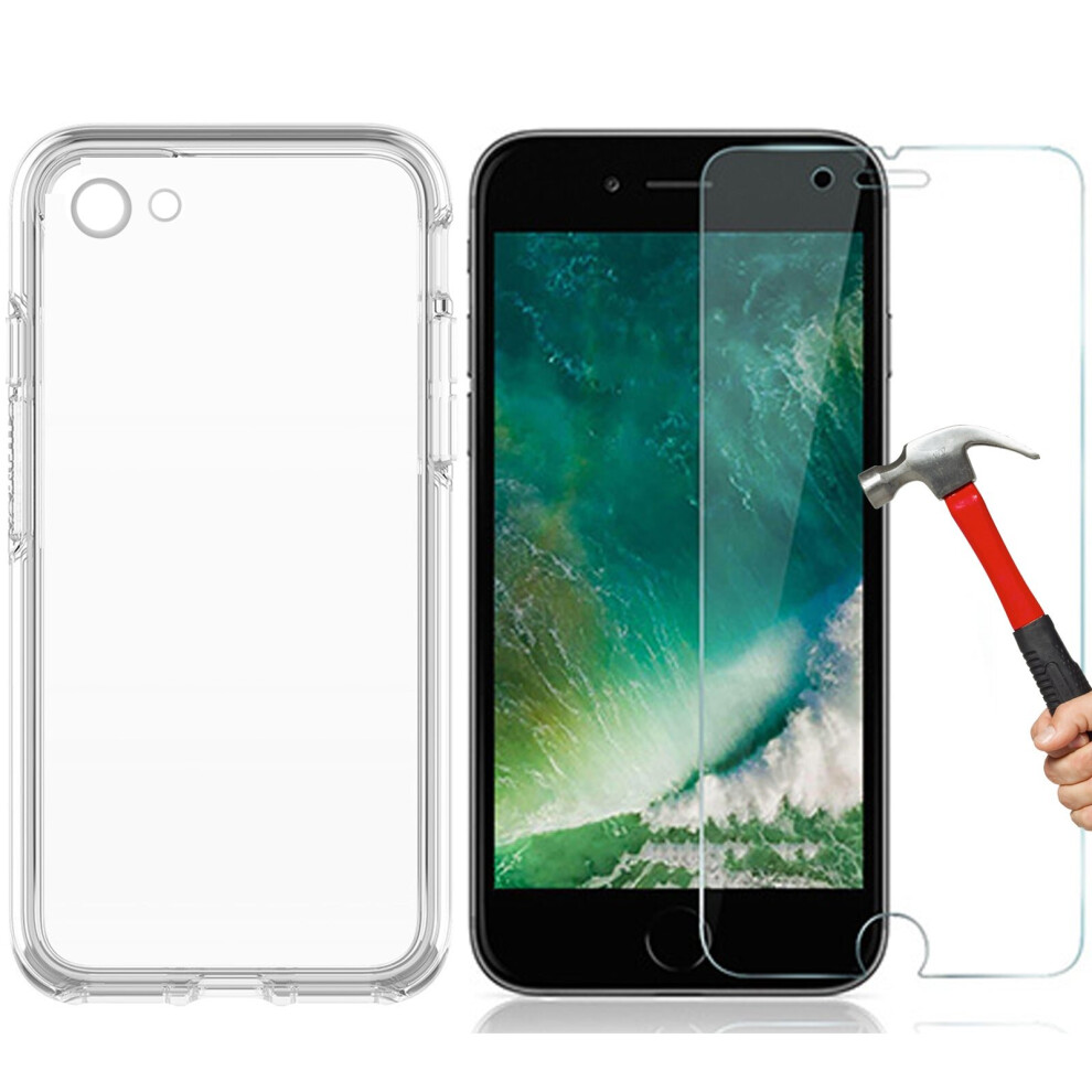 Apple Iphone Se 2020 Clear Case Cover Guard & 9H Tempered Glass Screen Protector 9360159026742