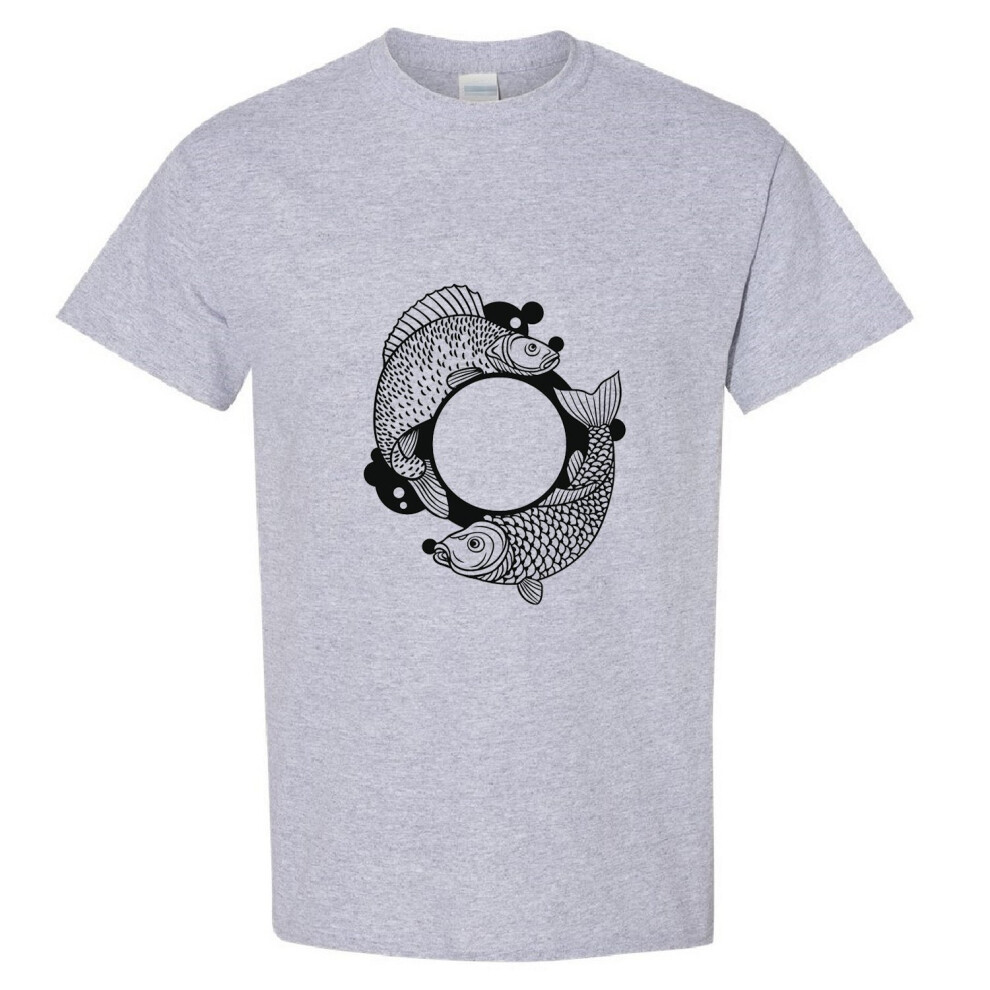 (Sport Grey, M) Pisces Fish Zodiac Sign Horoscope Fortune Symbol Men T Shirt Tee Top