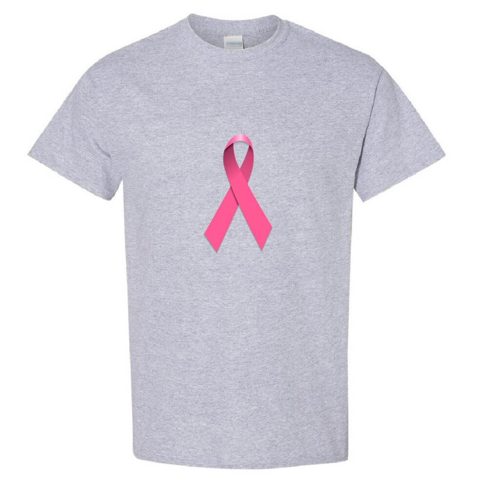 (Sport Grey, XL) Breast Cancer Hope Support Awareness Pink Ribbon Men T Shirt Tee Top