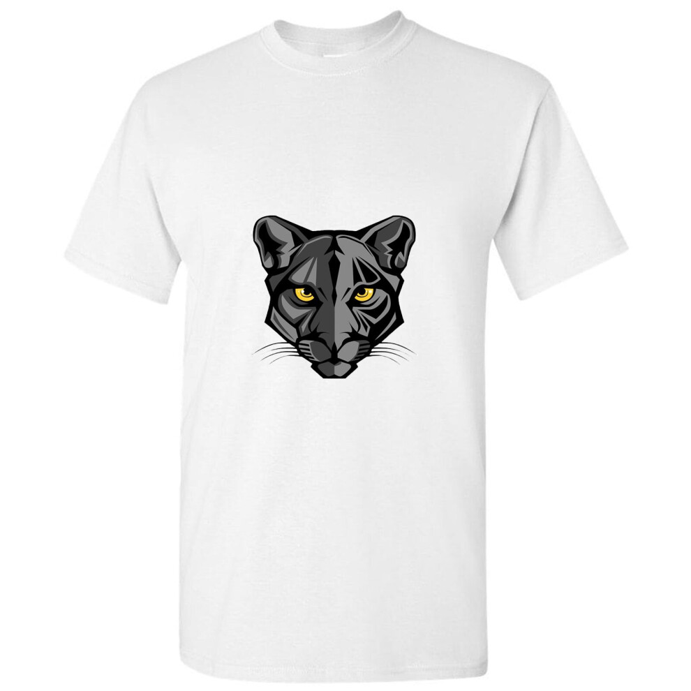 (White, S) Black Panther Panthera Leopard Jaguar Cat Animal Men T Shirt Tee Top