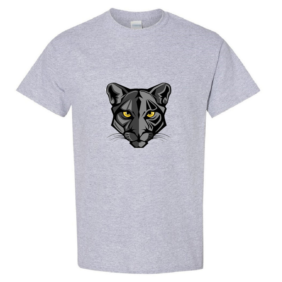 (Sport Grey, 2XL) Black Panther Panthera Leopard Jaguar Cat Animal Men T Shirt Tee Top