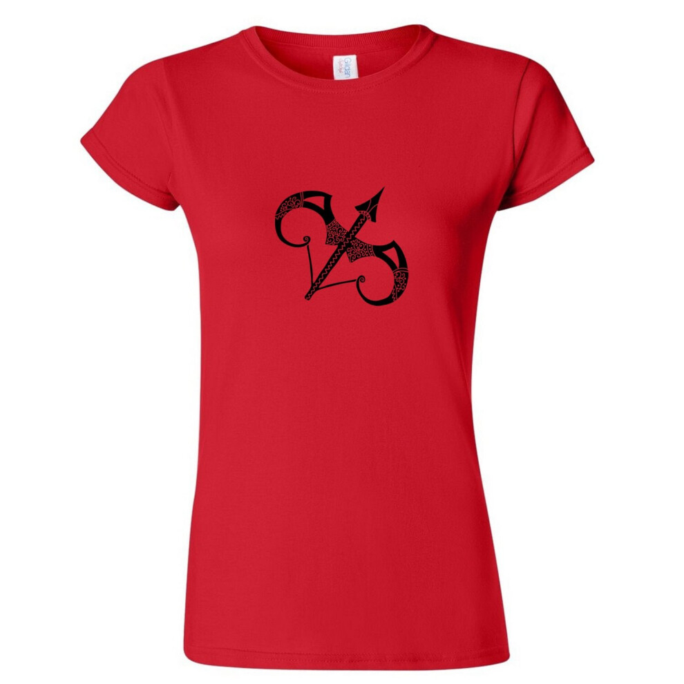 (Red, S) Sagittarius Horoscopes Zodiac Symbol Star Sign Art Ladies Women T Shirt Tee Top