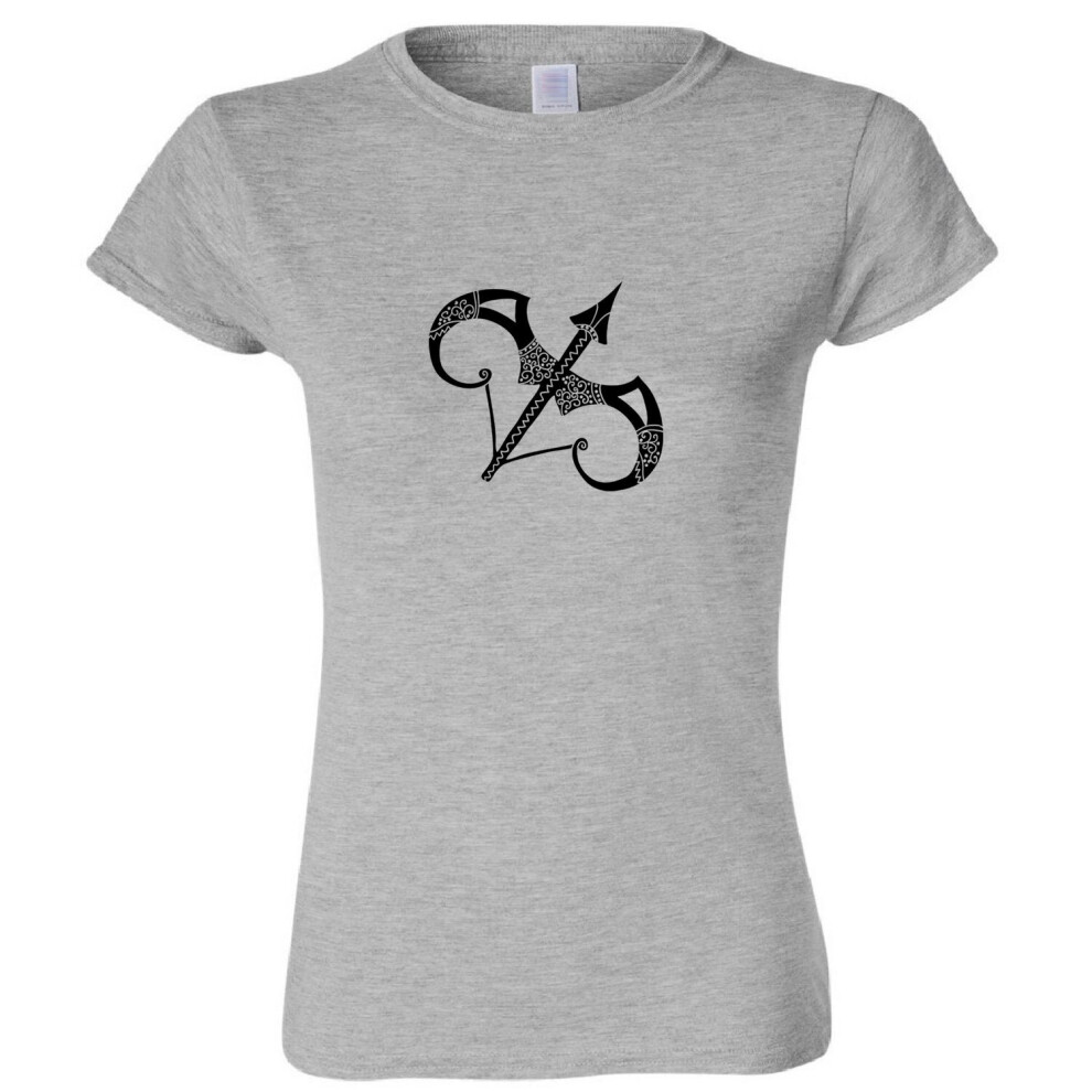 (Sport Grey, S) Sagittarius Horoscopes Zodiac Symbol Star Sign Art Ladies Women T Shirt Tee Top