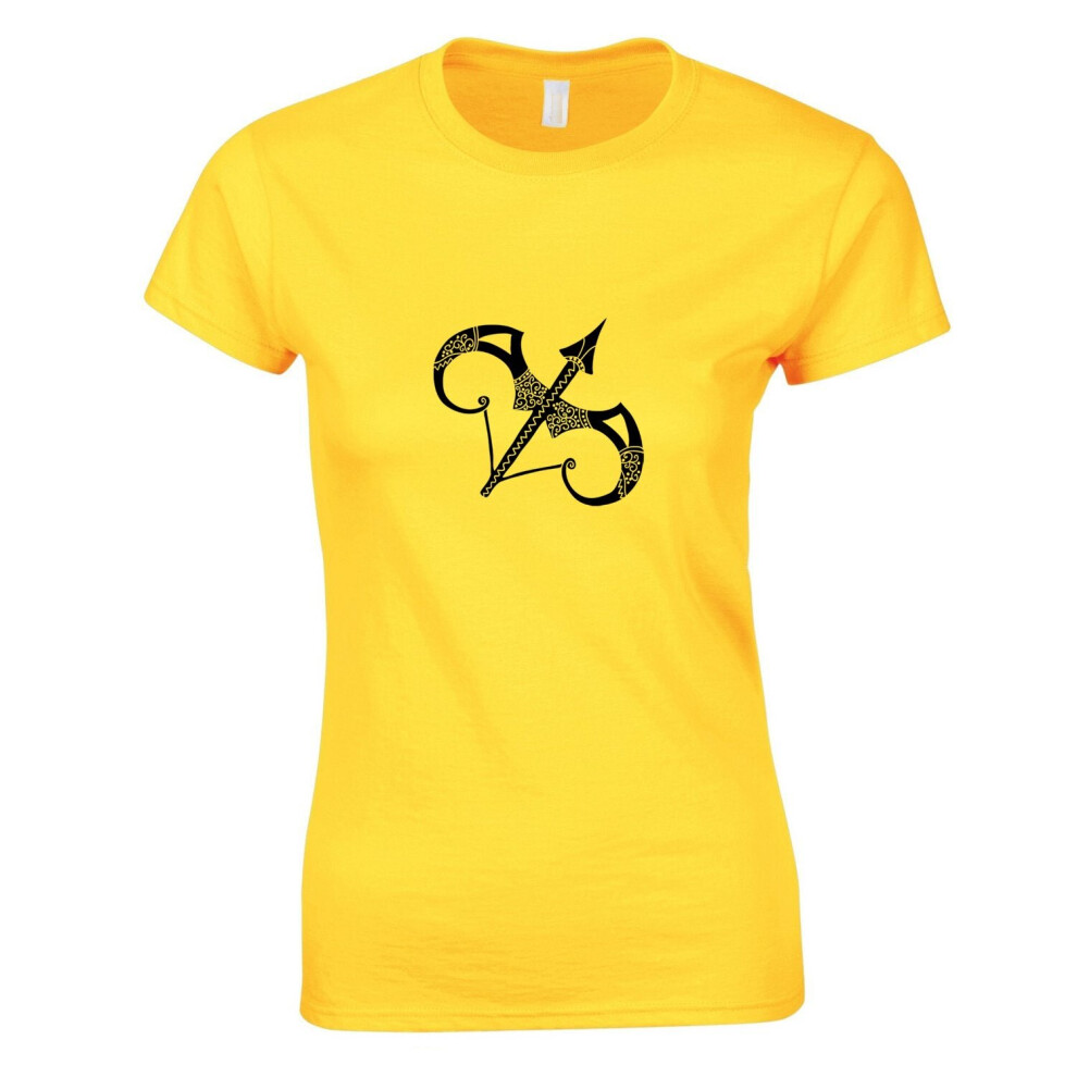 (Yellow, S) Sagittarius Horoscopes Zodiac Symbol Star Sign Art Ladies Women T Shirt Tee Top