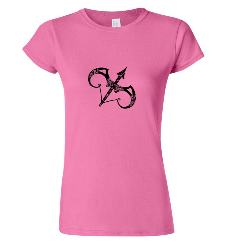 (Pink, M) Sagittarius Horoscopes Zodiac Symbol Star Sign Art Ladies Women T Shirt Tee Top