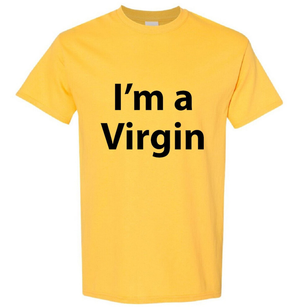 (Yellow, M) I am a Virgin Funny Joke Rude Offensive Slogan Men T Shirt Tee Top