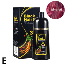 (Wind red) 500ML Permanent Hair Dye Instant Fast Hair Dye Color Shampoo Coconut DYE