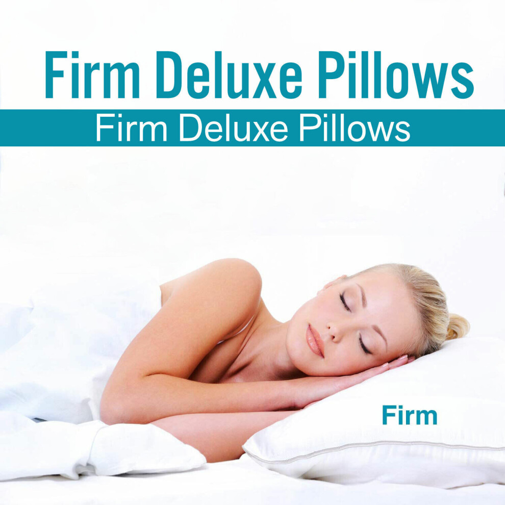 (Firm Deluxe Pillows Pair) Stripe & Memory Foam Pillows Pack of 2 Pillows Bounce Back Pillows & Pillowcases