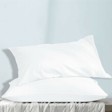 (Plain White Pillowcases Pair) Stripe & Memory Foam Pillows Pack of 2 Pillows Bounce Back Pillows & Pillowcases
