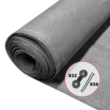 VOUNOT 1x10m Privacy Netting HDPE Shading Net, 75% Shading Rate, Grey