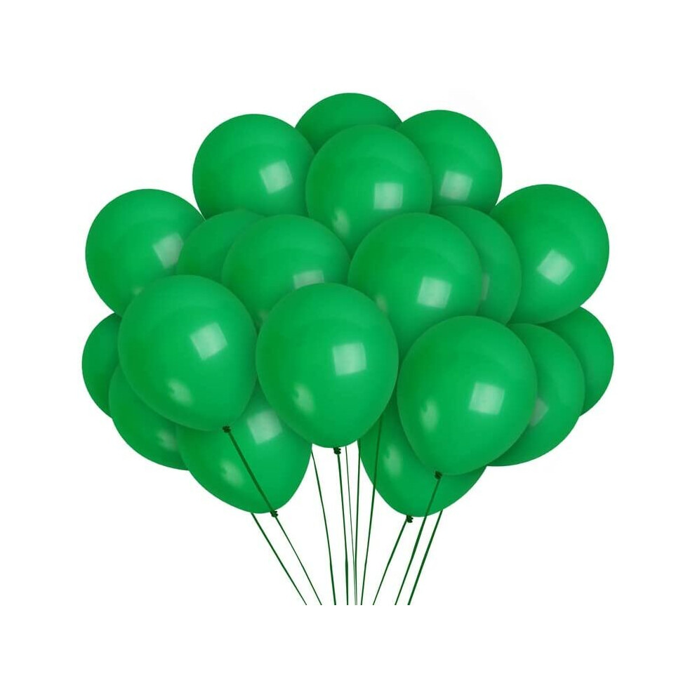 Shatchi (Dark 25) 12Inch Plain Balloons Helium Latex Decorative Party Balloons Green