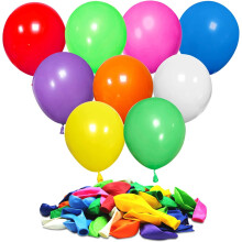 (ASSORTED, 100) 12Inch Plain Balloons Helium Latex Decorative Party Balloons