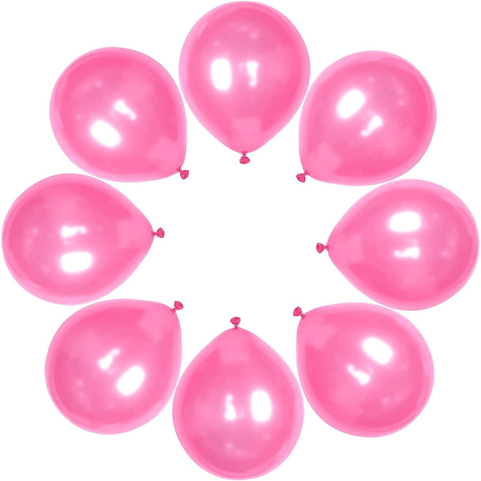 Shatchi (, 10) 12Inch Metallic Balloons Shiny Helium Latex Decorative Chrome Party Balloons Pink