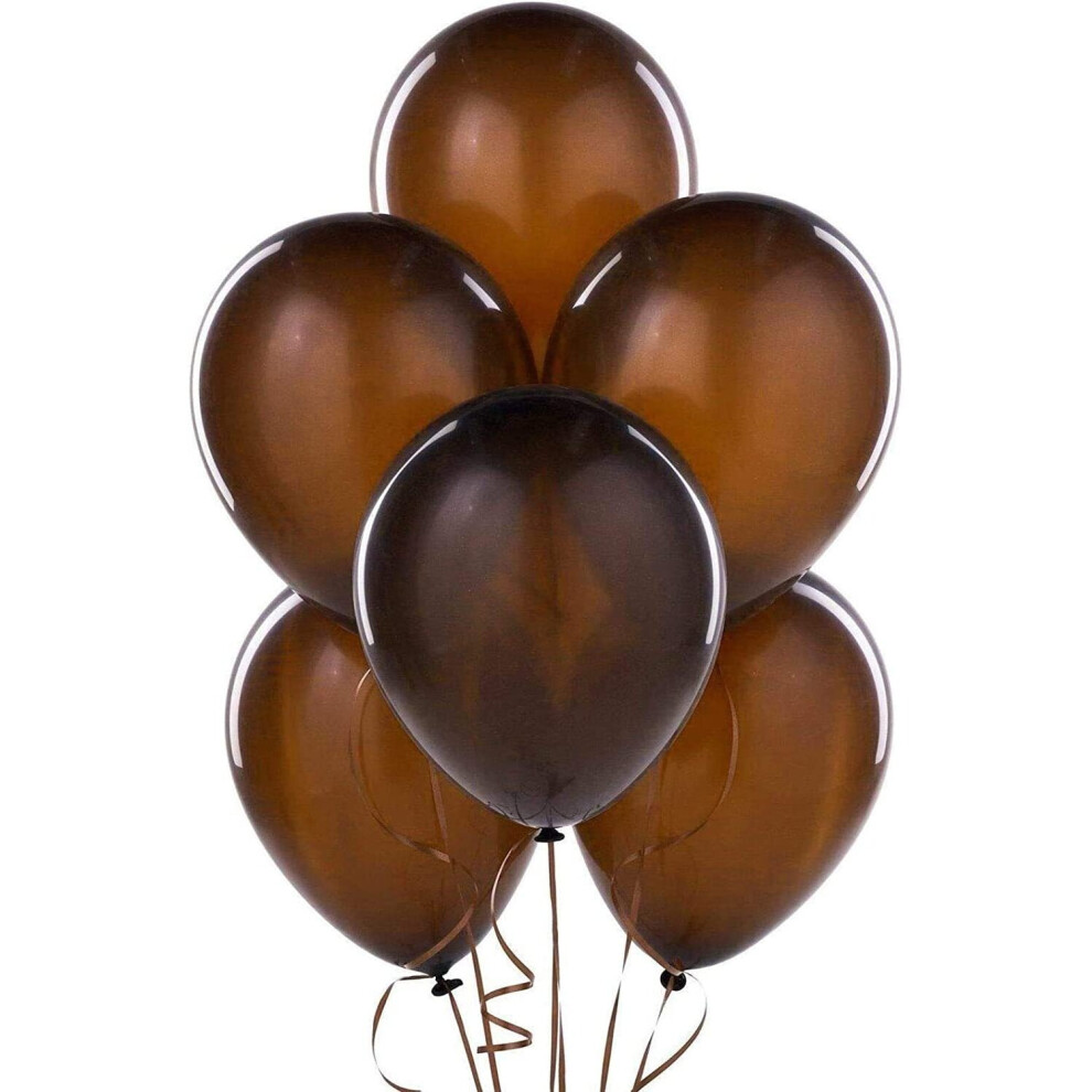 (BROWN, 10) 12Inch Plain Balloons Helium Latex Decorative Party Balloons