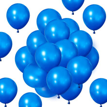 (DARK BLUE, 50) 12Inch Metallic Balloons Shiny Helium Latex Decorative Chrome Party Balloons