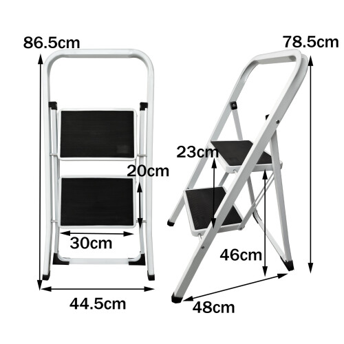 (2 Stepladder) Metal Step Ladder Heavy Duty Durable 330lbs Capacity 1