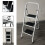 (3 Stepladder) Metal Step Ladder Heavy Duty Durable 330lbs Capacity 1