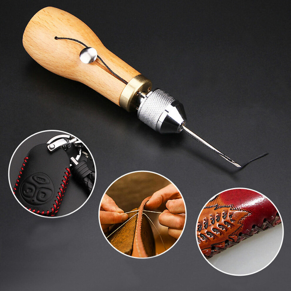 Sewing Awl Needle Tool Kit Leather Sail Canvas Hand Stiching Speedy Stitcher
