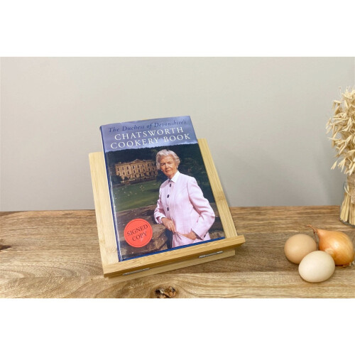Bamboo Wood Recipe Book Holder 2