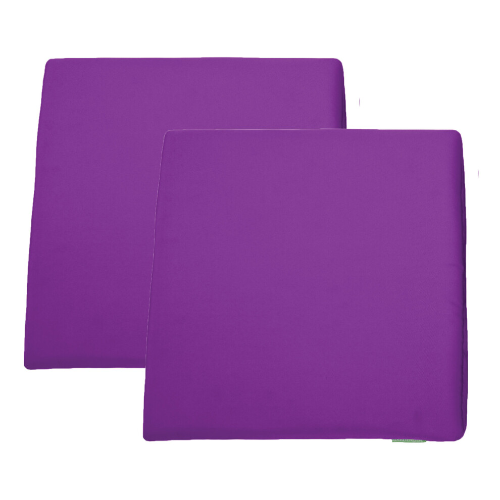 (Purple, Pack of 2) Gardenista Garden Replacement Cushions for Outdoor Rattan Chair Pads Set