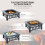 Outdoor Square Metal Fire Pit with Waterproof Cover - Black/Grey 3