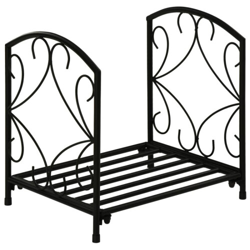 Keep Your Fireplace Tidy with this Compact Log Holder w/ Side Scrolls 2