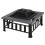Outdoor Square Metal Fire Pit with Waterproof Cover - Black/Grey 1